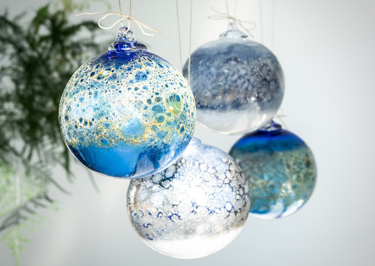Collection Boules de Noël fleurs en verre soufflé made in Europe