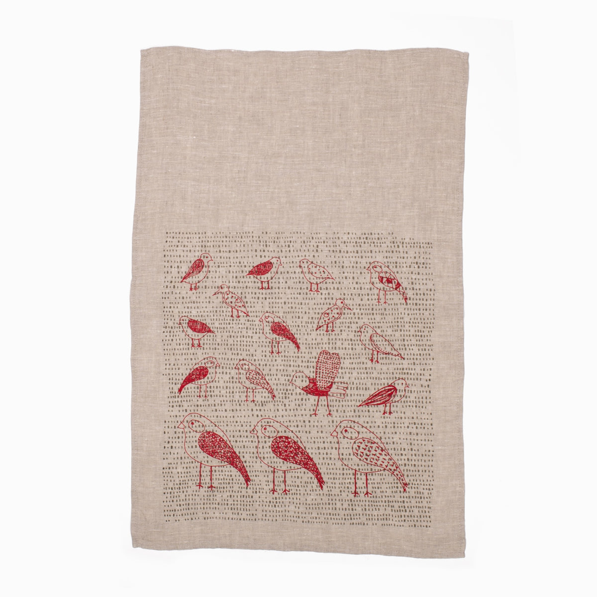 Linge à vaisselle en pur lin, certifié Oeko-Tex avec volant - Bois de rose main image 1