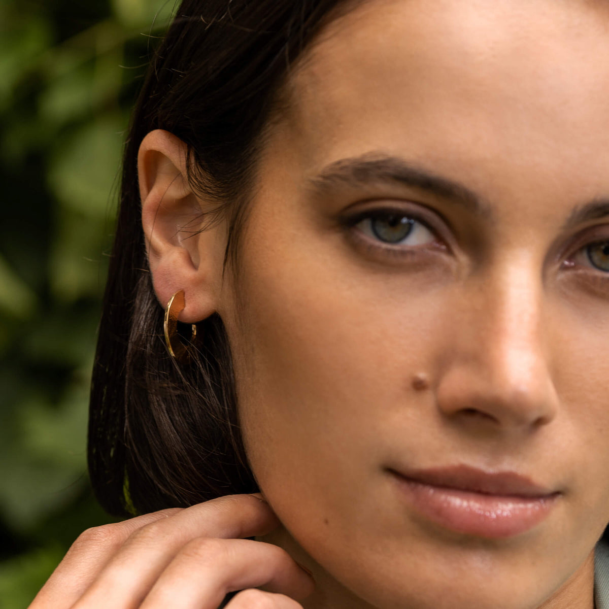 Boucles D'oreilles Créoles En Or 18K (750 Millièmes) Avec Perle Intérieure - Diamètre 9 Mm, Marque MR, Neuves Avec étiquettes