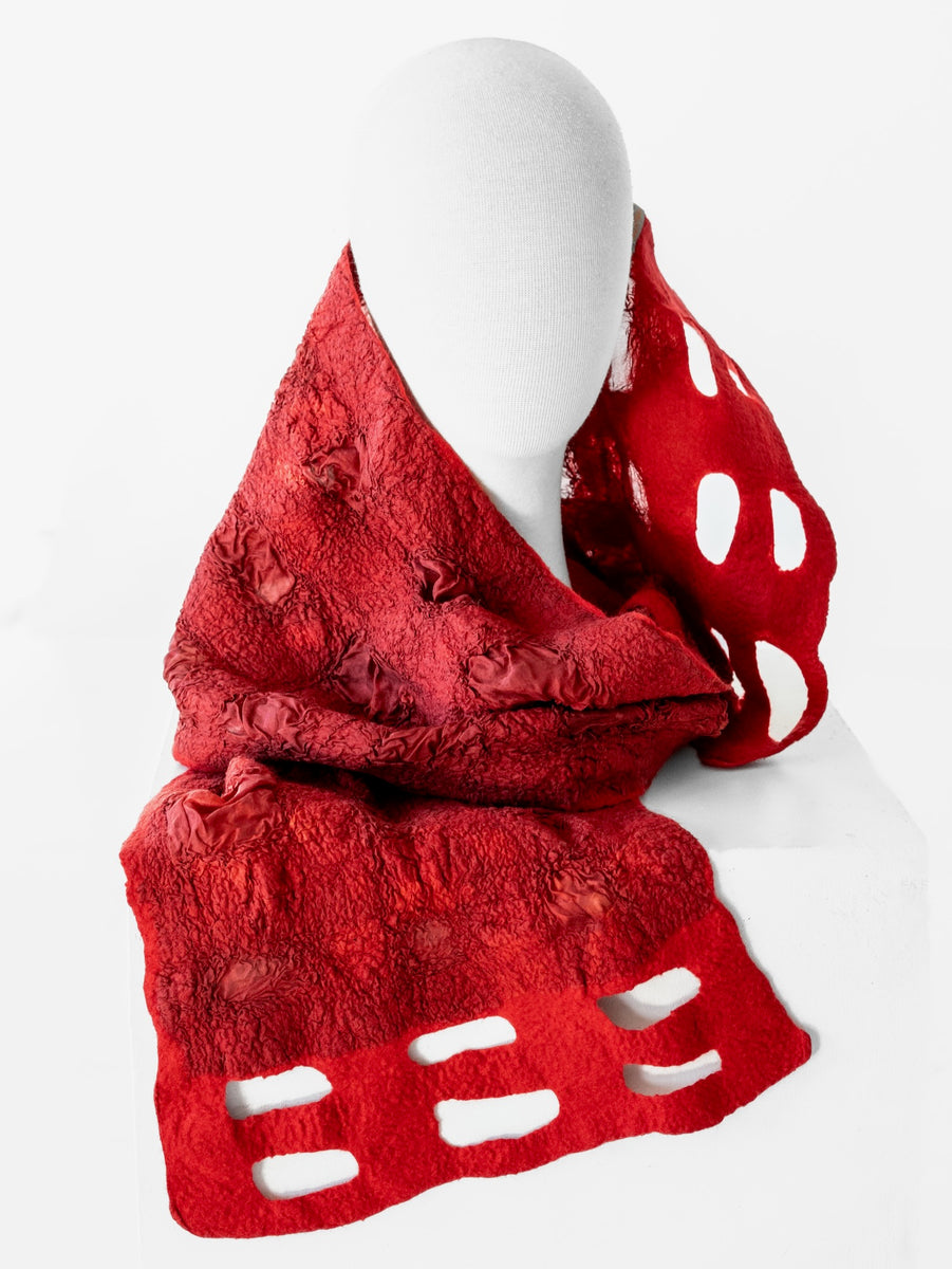 Guêtre / Tour De Cou Femme En Laine Mérinos – Rouge Cerise, Respirant, Hiver