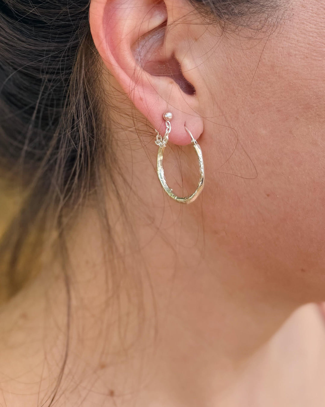Boucles D'oreilles Créoles Ovales En Argent Sterling Plaqué Or - Neuf Avec étiquettes